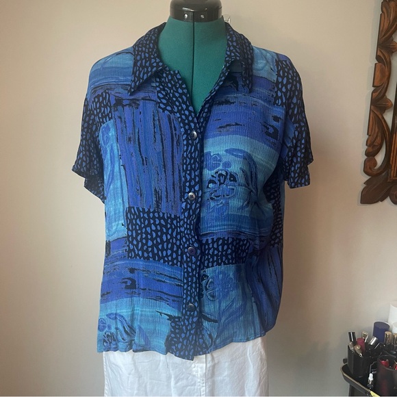 90s Rayon Shirt M - Picture 1 of 6